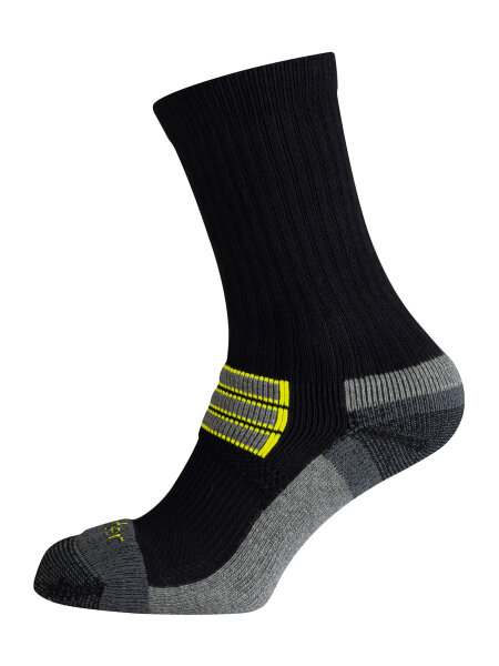 NUR DER Herren Outdoor Socken 2er Pack - schwarz/gelb - Größe 39-42