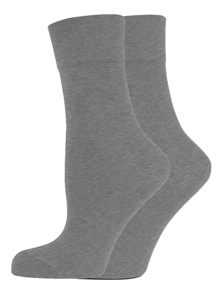 NUR DIE Bio Baumwolle GOTS Komfort Socke 2er Pack - hellgraumel. - Größe 35-38