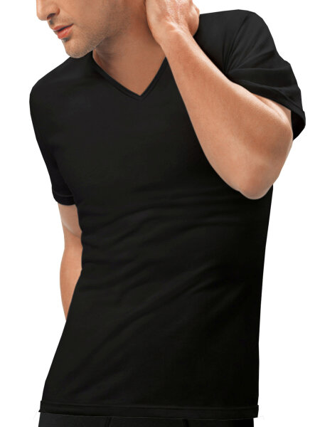 NUR DER T-Shirt 3D-Flex V-Ausschnitt 2er Pack - schwarz - Größe 6 | L | 52