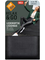 NUR DIE Vegane Leggings in Leder-Optik - Relax & Go - schwarz  - Größe 40-42